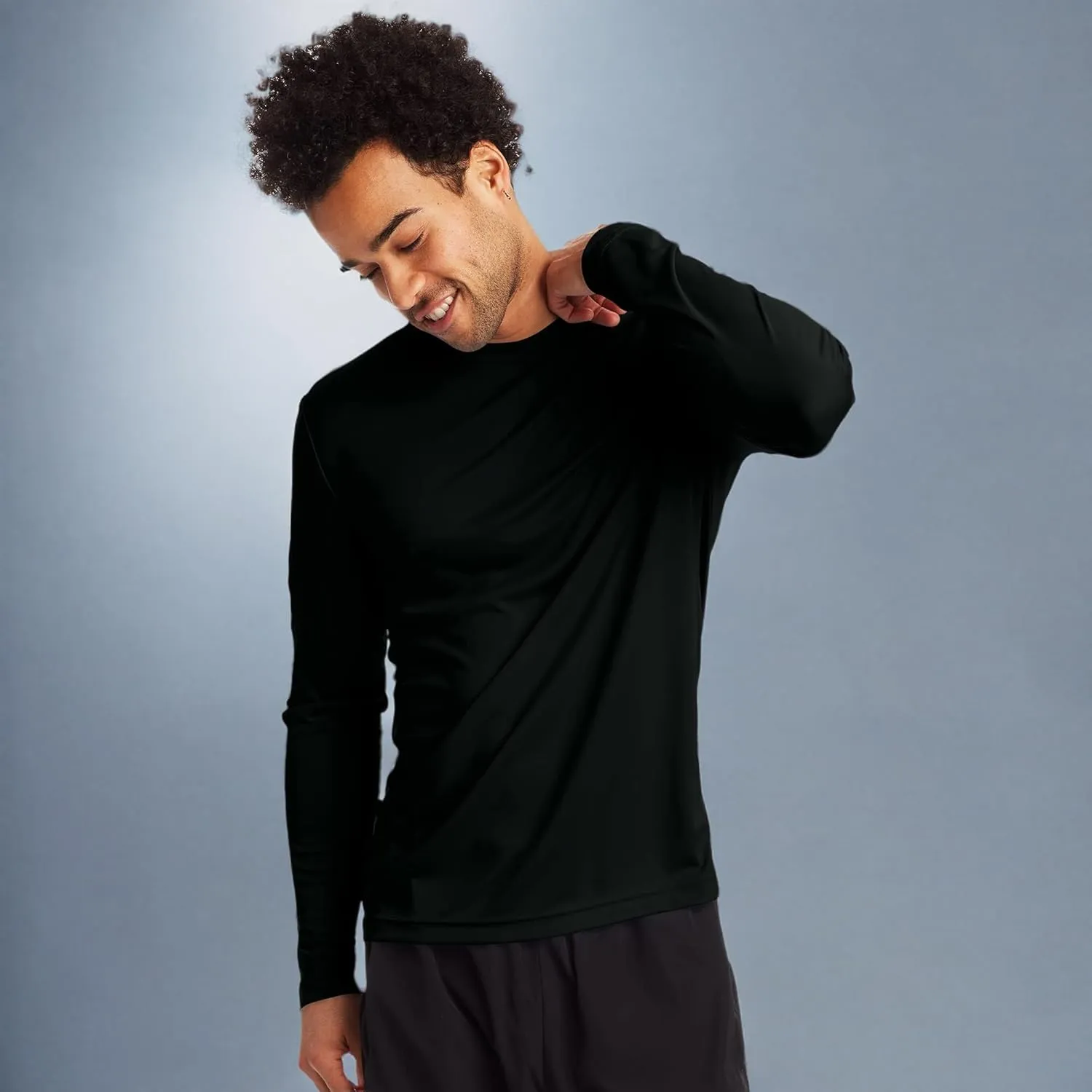 Hanes Sport Performance Long Sleeve T-Shirt, Performance Athletic Shirt, 2 and 4 Packs, 40  UPF Protection