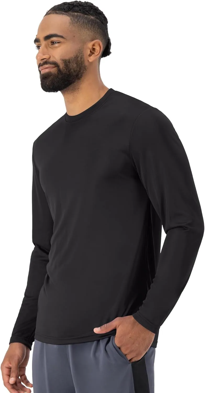 Hanes Sport Performance Long Sleeve T-Shirt, Performance Athletic Shirt, 2 and 4 Packs, 40  UPF Protection