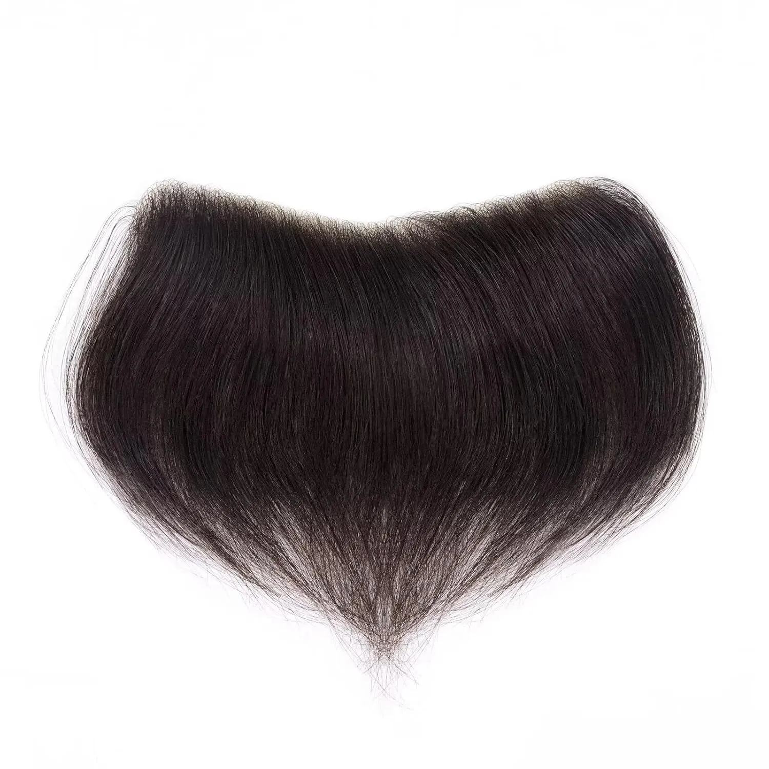 HAPPY&CC Forehead Hairline Toupee for Men High Density Human Hair Skin PU Mens Front Hairpieces V Loop Frontal Hair Topper for Receding Natural Hairline Replacement Systems #2 Dark Brown 18x4cm