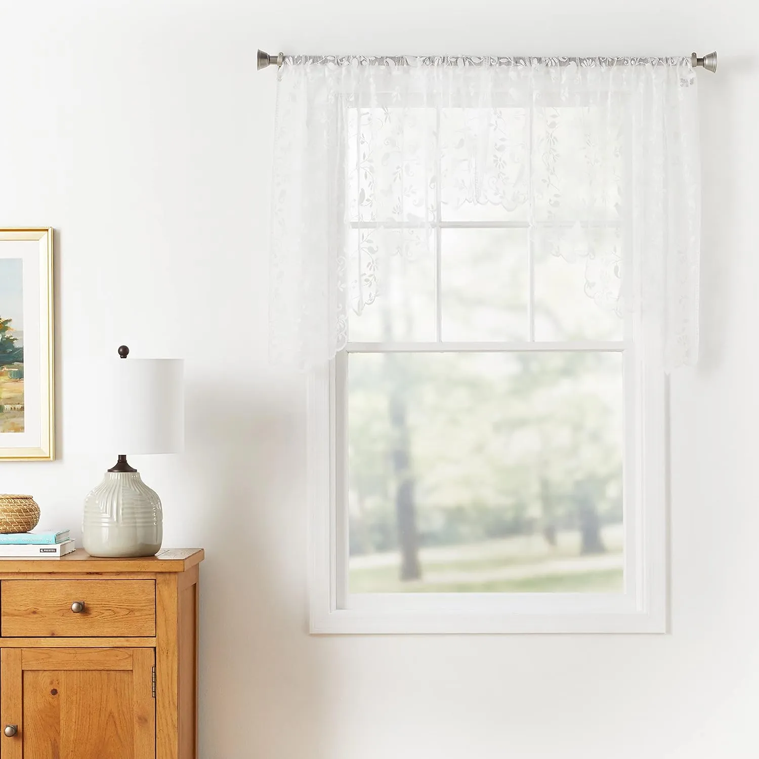 Heritage Lace Bristol Garden Swag Pair, 72 by 36-Inch, White