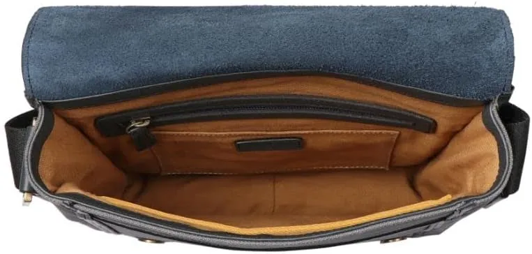 Hidesign Aiden Genuine Leather Medium Crossbody Men/Women Shoulder Messenger Bag/Travel Bag / 10.5" iPad Bag, Gray