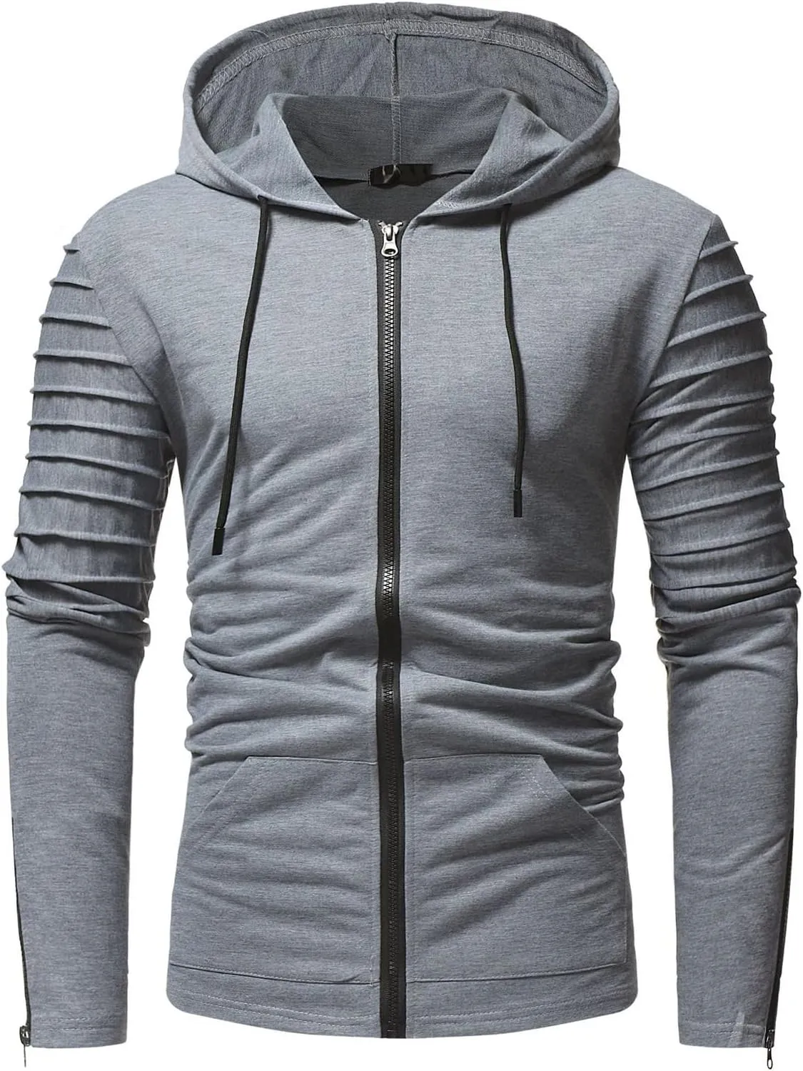 Hoodies for Men Casual Hooded Sweatshirts Training Long Sleeve Hoodies Zip Up Hoodies Solid Color Fall Pullover