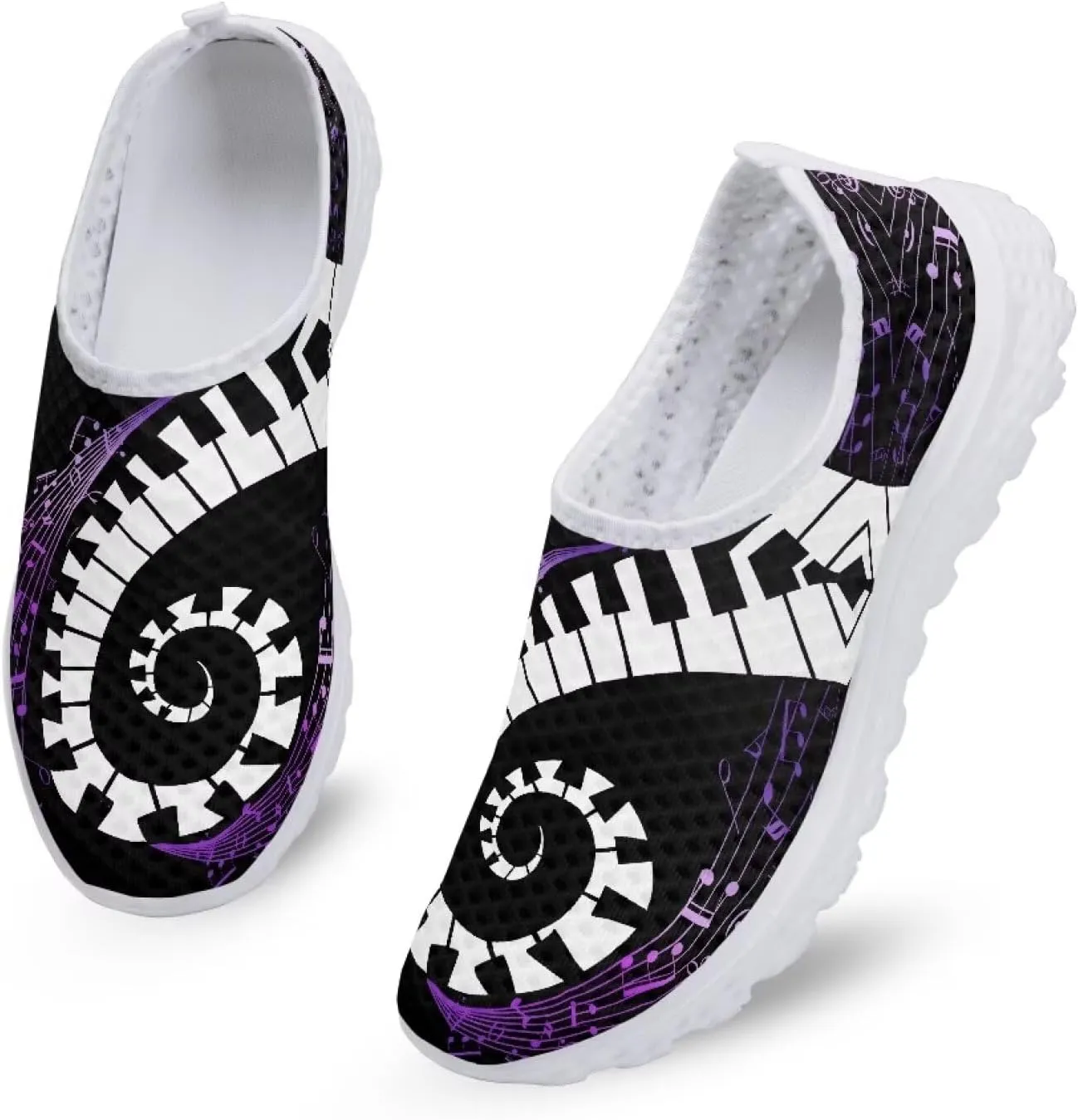 HUGS IDEA Women's Floral Mesh Slip on Shoes