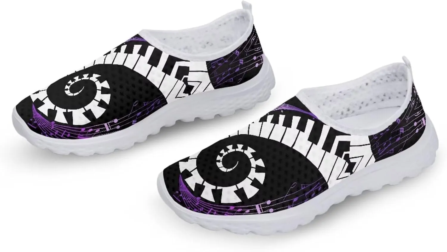 HUGS IDEA Women's Floral Mesh Slip on Shoes