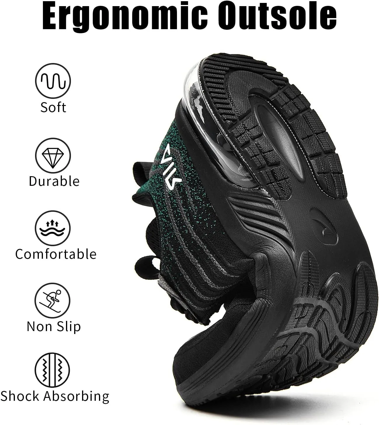 IIV Mens Running Shoes Casual Tennis Walking Athletic Gym Slip On Sneakers