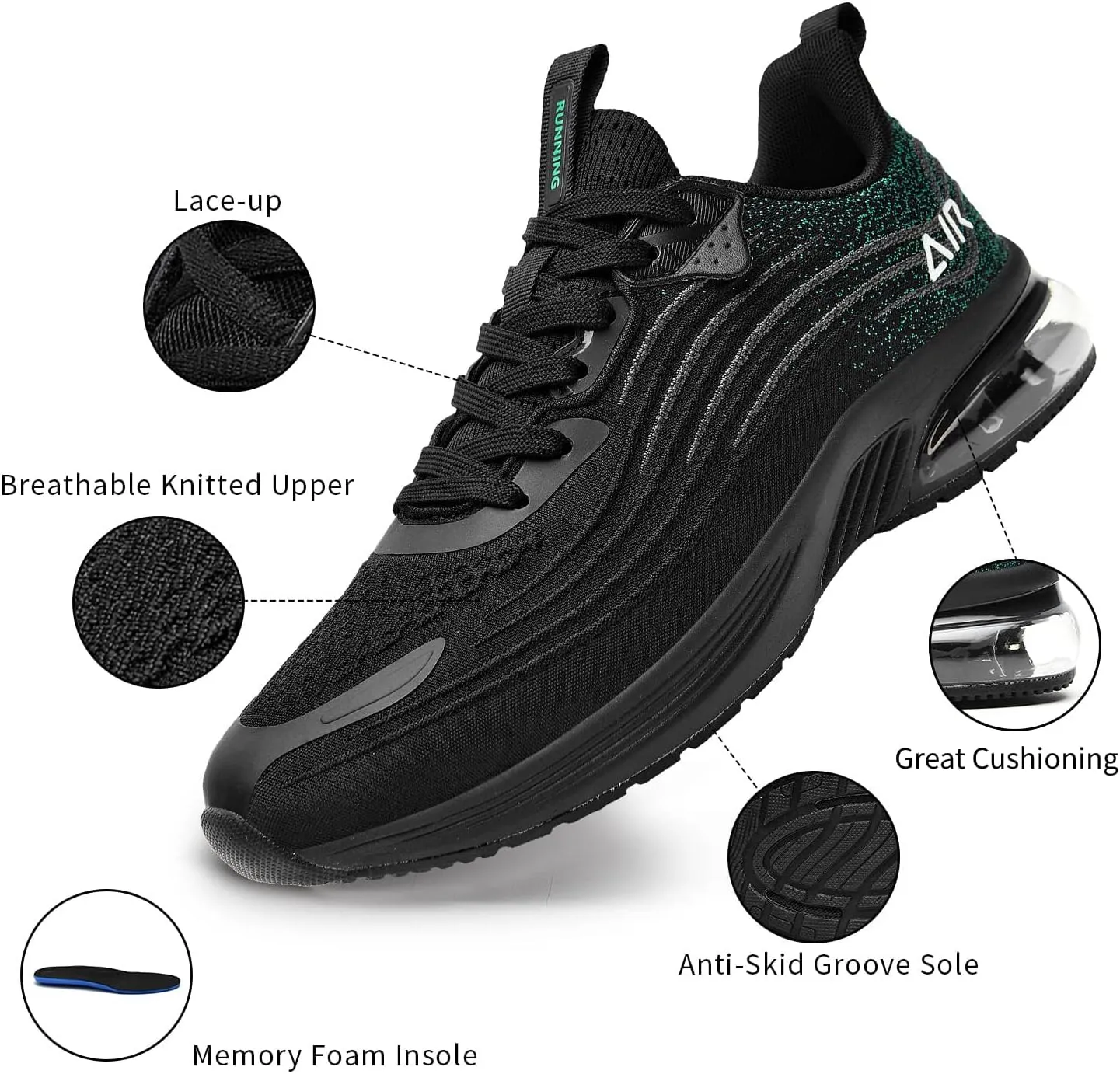 IIV Mens Running Shoes Casual Tennis Walking Athletic Gym Slip On Sneakers