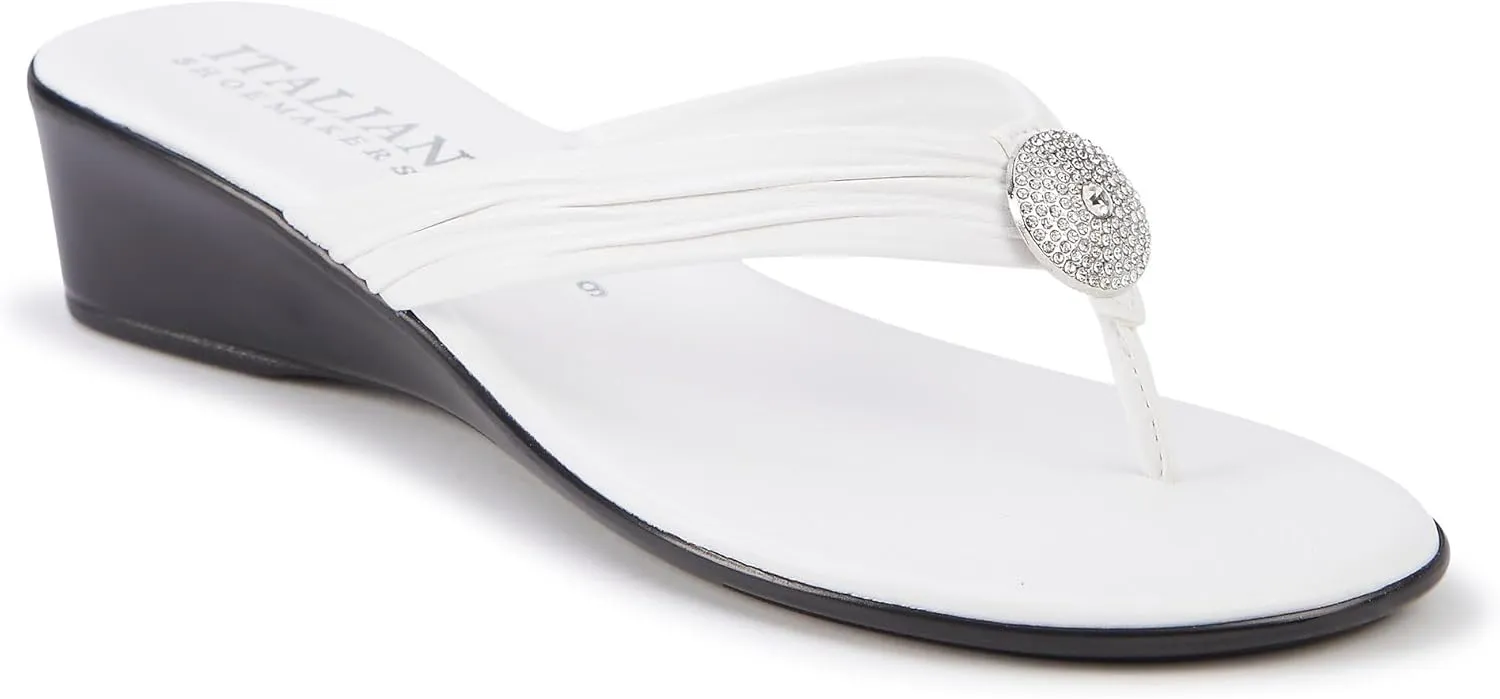 ITALIAN Shoemakers Womens Ester Wedges 9 White