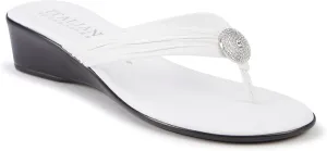 ITALIAN Shoemakers Womens Ester Wedges 9 White