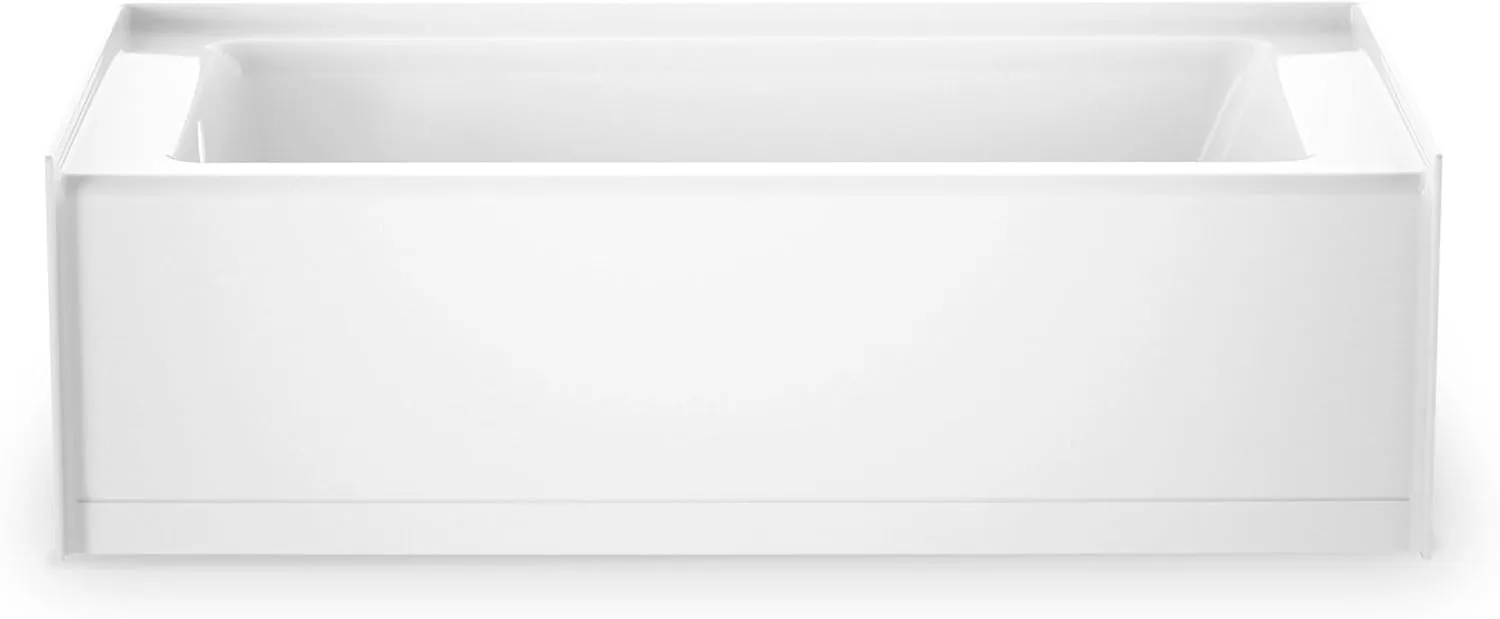Jacuzzi SIGNATURE Acrylic Skirted Bathtub, Jet Massage Tub, Slip Resistant, Left Drain Placement, 60" (L) x 32" (W), Rectangle Flat Front, White