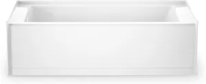 Jacuzzi SIGNATURE Acrylic Skirted Bathtub, Jet Massage Tub, Slip Resistant, Left Drain Placement, 60" (L) x 32" (W), Rectangle Flat Front, White