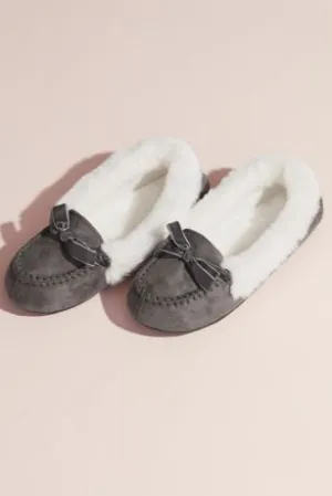 Jessica Simpson Faux Shearling Moccasin Slipper