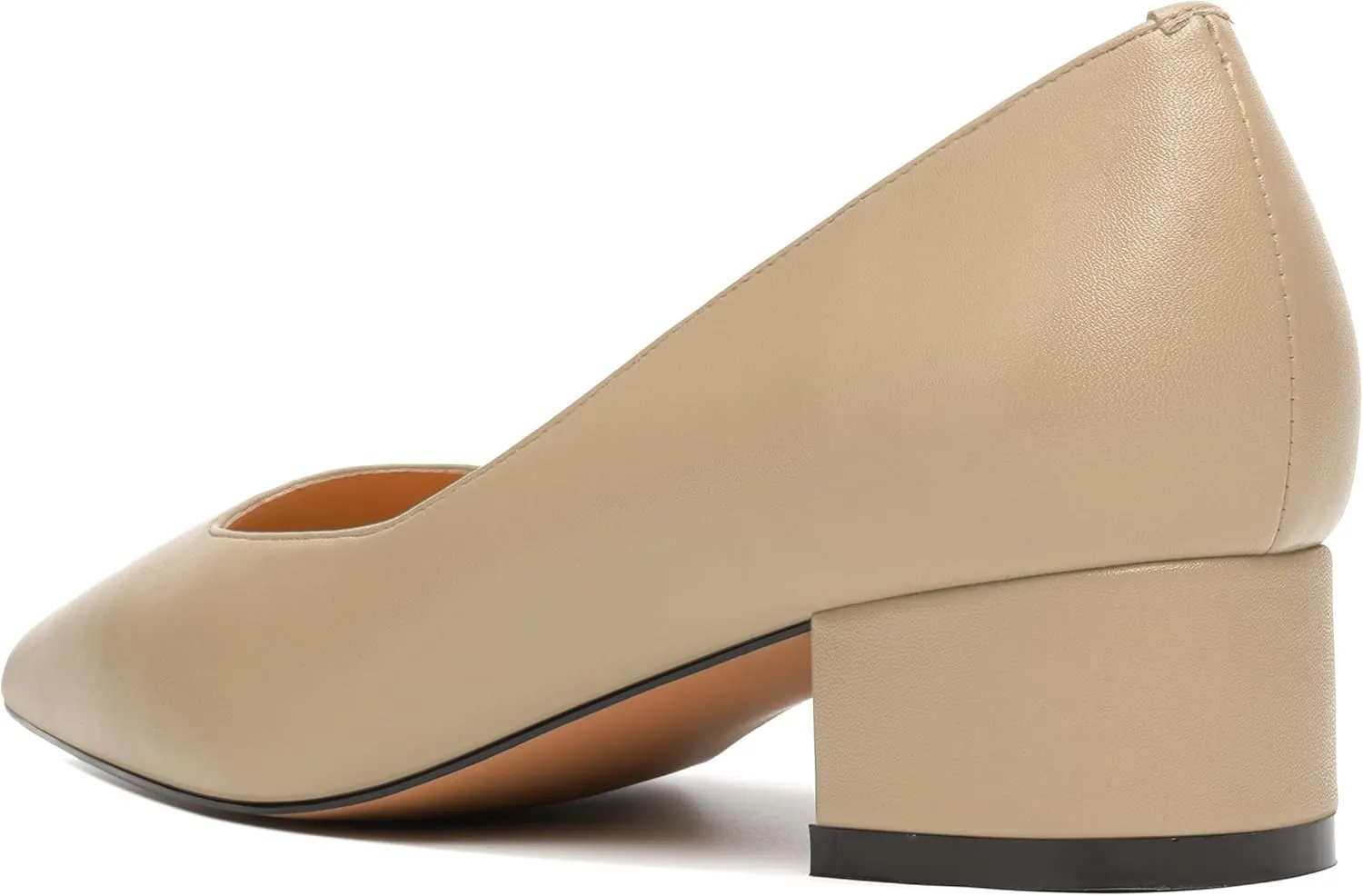 JUSTDANNI Womens Slip On Dress Stylish Wedding Square Toe Matte Block Low Heel Pumps Shoes 1.5 Inch