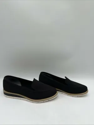 Kelly & Katie Women's Wide Width Amira Wedge Loafers Black Size 7W - Very Good