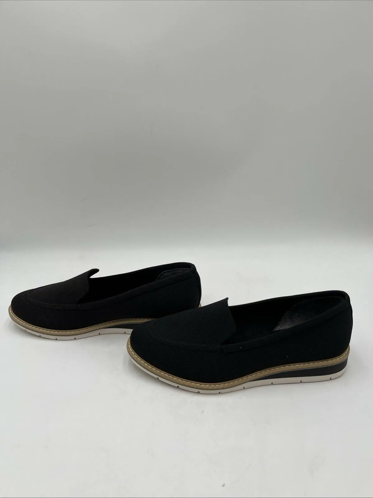 Kelly & Katie Women's Wide Width Amira Wedge Loafers Black Size 7W - Very Good