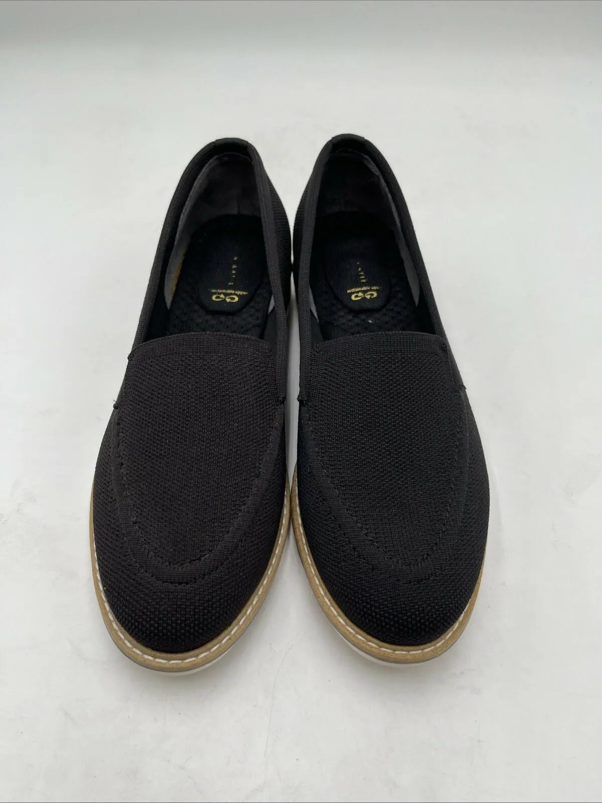 Kelly & Katie Women's Wide Width Amira Wedge Loafers Black Size 7W - Very Good