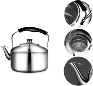 Kettle,Stove Top Camping Kettle Tea Kettle Stainless Steel Teapot Large Capacity Quick Heating Stove-top Tea Coffee Pot With Heat Resistant Ergonomic Handle,Quick Boil Kettle-4L