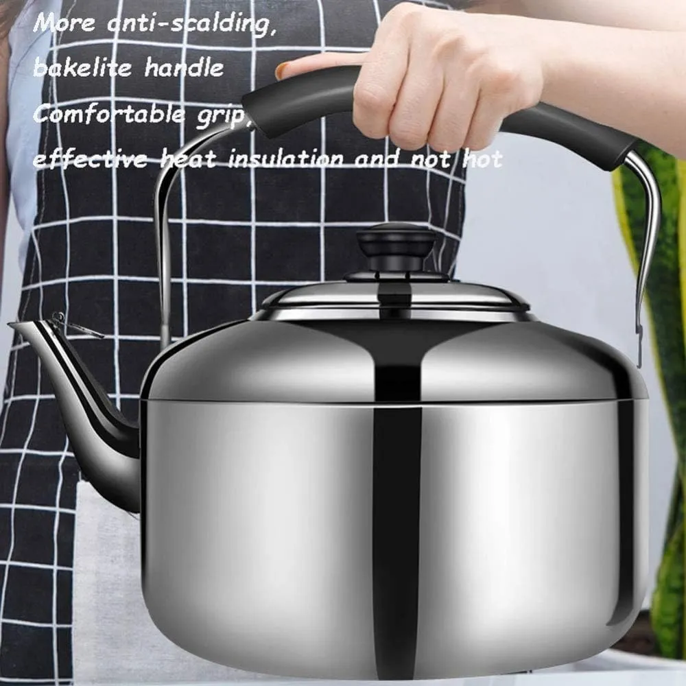 Kettle,Stove Top Camping Kettle Tea Kettle Stainless Steel Teapot Large Capacity Quick Heating Stove-top Tea Coffee Pot With Heat Resistant Ergonomic Handle,Quick Boil Kettle-4L