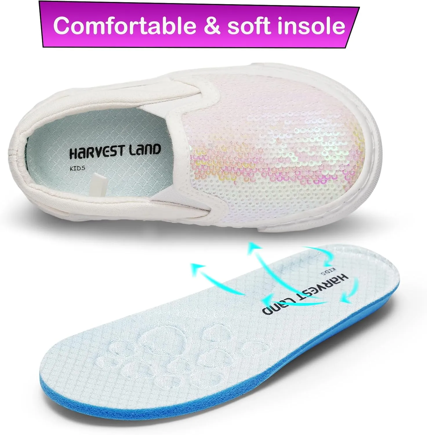 Kids Shoes Toddlers Canvas Sneakers Slip-on Comfortable Light Weight Causal Running Tennis Shoes for Boys Girls