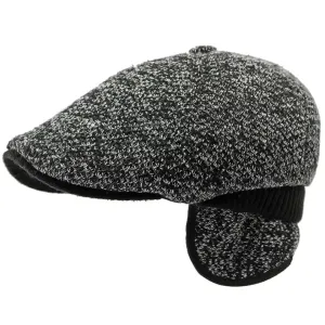 Knitted Flat Cap with EarFlaps - Fushia