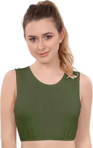 Kosher Casual Modest High Neck Crop Tank, Women’s Sleeveless Full Shoulder Top