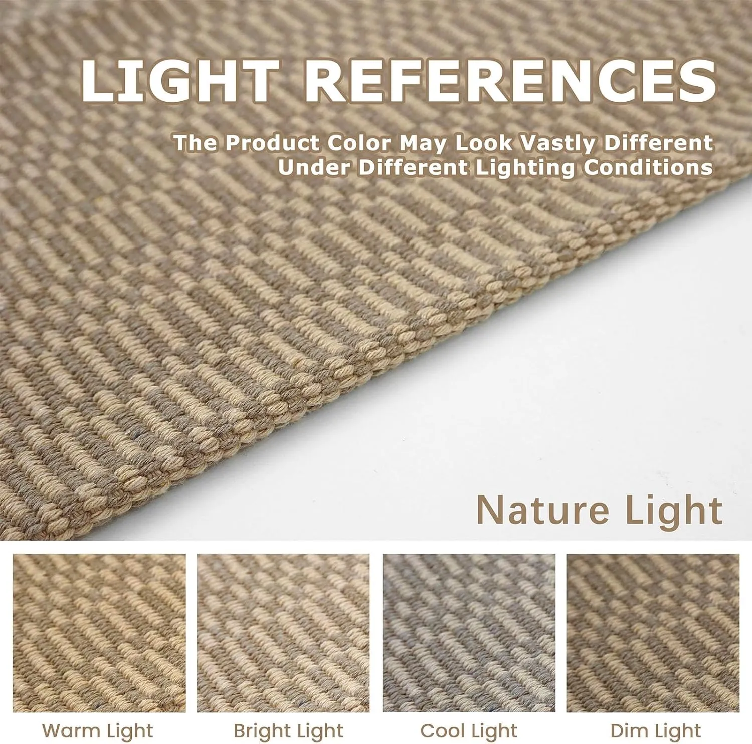 KOZYFLY Washable Runner Rug 2x6 Ft Runners for Hallways Kitchen Runners with Rubber Backing Braided Cotton Entryway Runner Indoor, Carpet for Hallway Kitchen Entryway Bedroom, Beige/Khaki