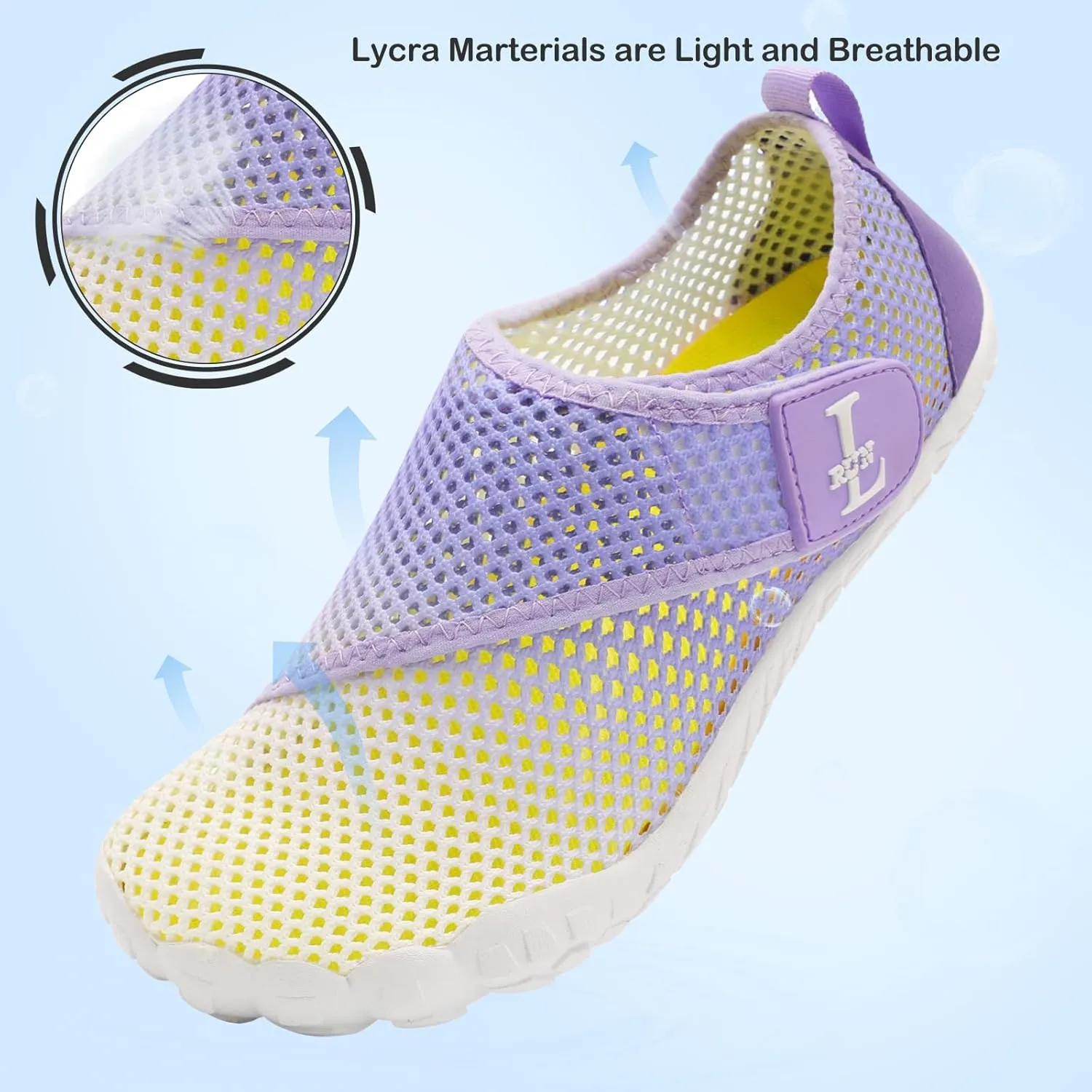 L-RUN Barefoot Water Shoes Women Mens Aqua Sock Athletic Hiking Water Sports Shoes for Swim Beach Pool Sand Diving Walking