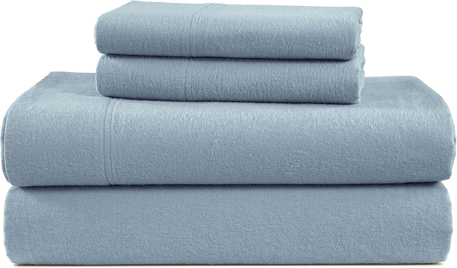 LANE LINEN 100% Cotton Flannel Sheets Twin Size - Brushed for Extra Softness - Lightweight Twin Size Cotton Sheets Set - Warm & Cozy Flannel Bed Sheets, 15" Deep Pocket Twin Sheets - French Blue