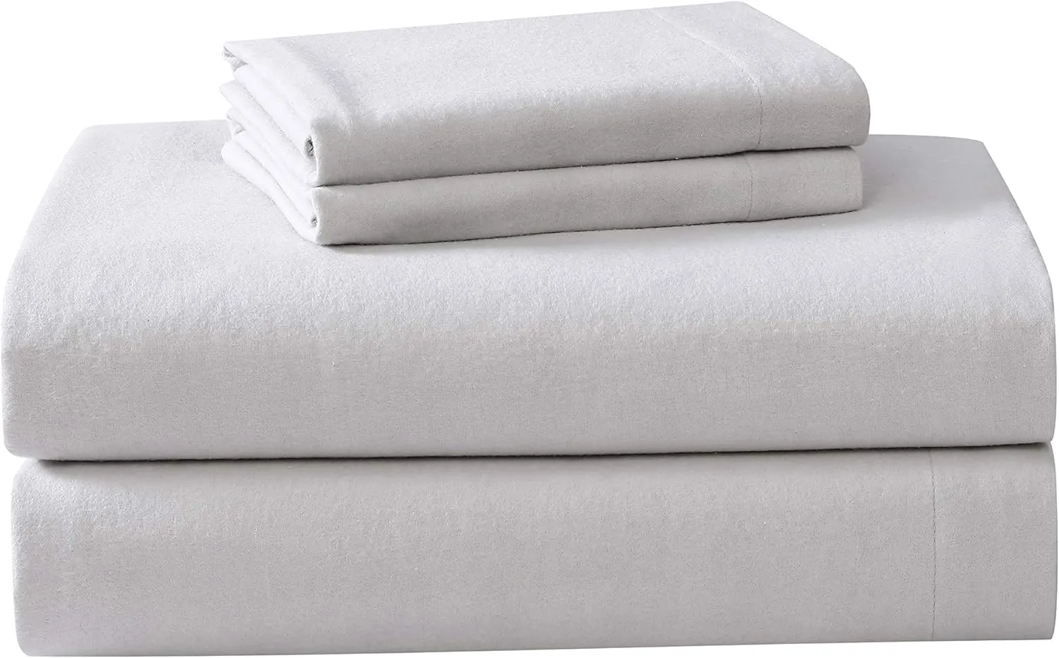 Laura Ashley - Full Sheet Set, Cotton Flannel Bedding, Brushed for Extra Softness & Comfort (Cloud Grey, Full)