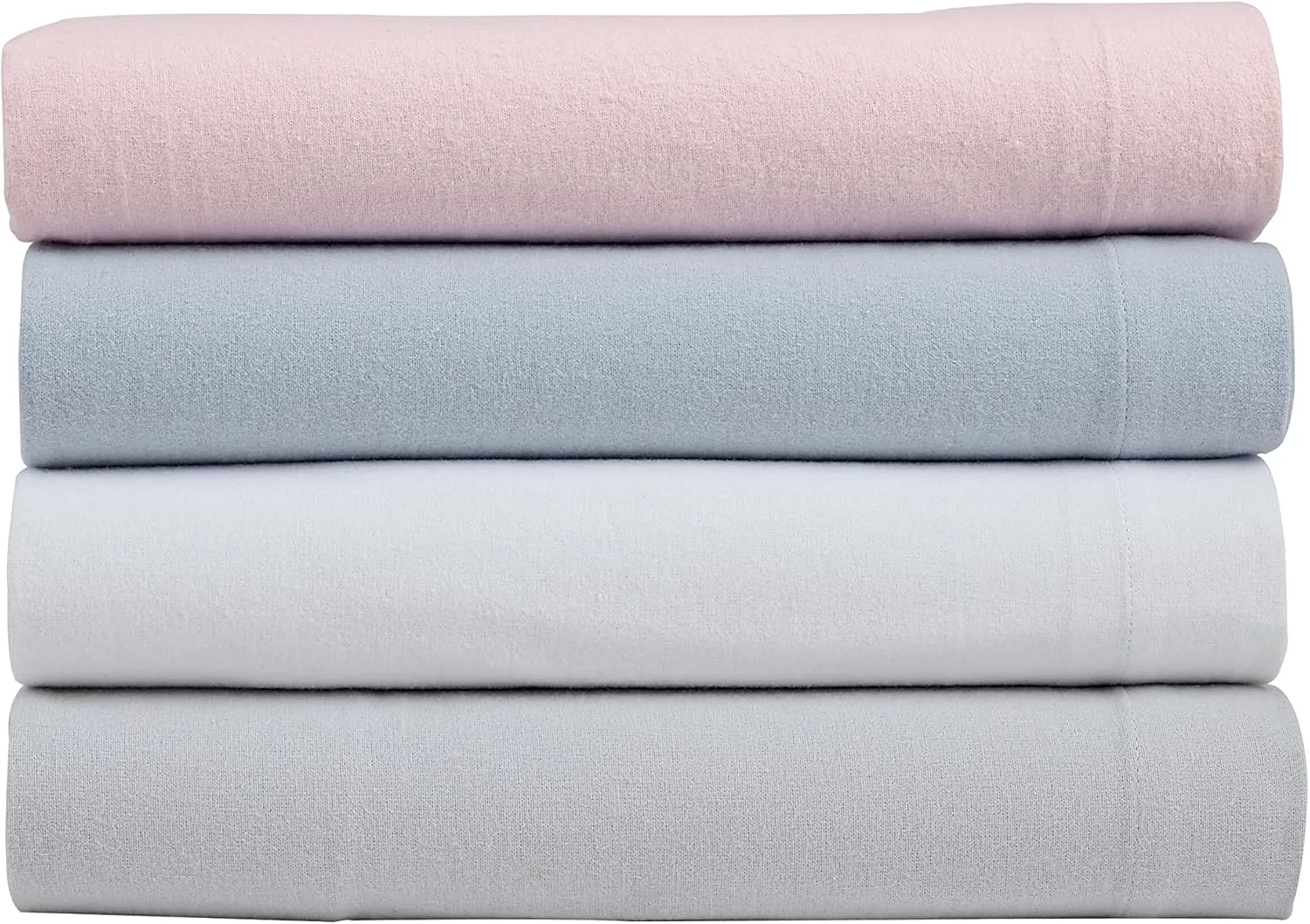 Laura Ashley - Full Sheet Set, Cotton Flannel Bedding, Brushed for Extra Softness & Comfort (Cloud Grey, Full)