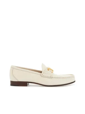 Leather Loafer With Metal Logo