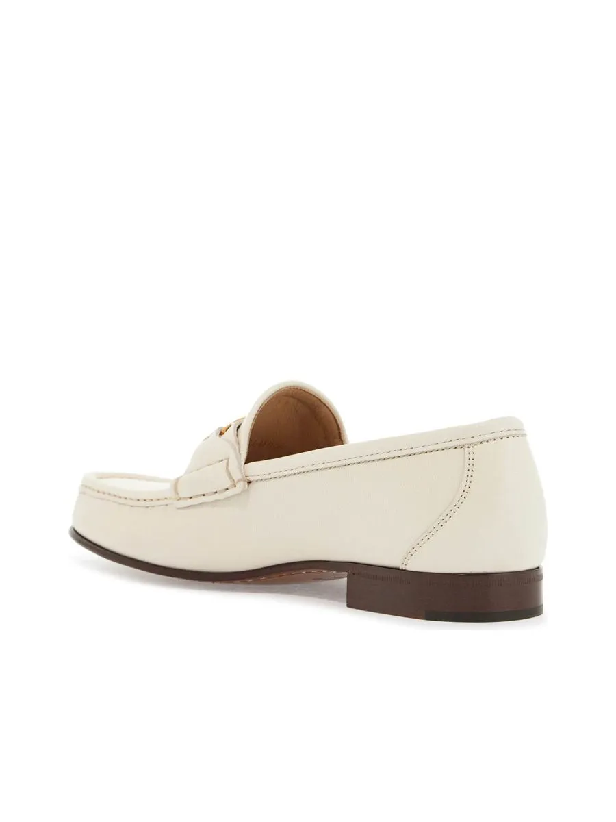 Leather Loafer With Metal Logo