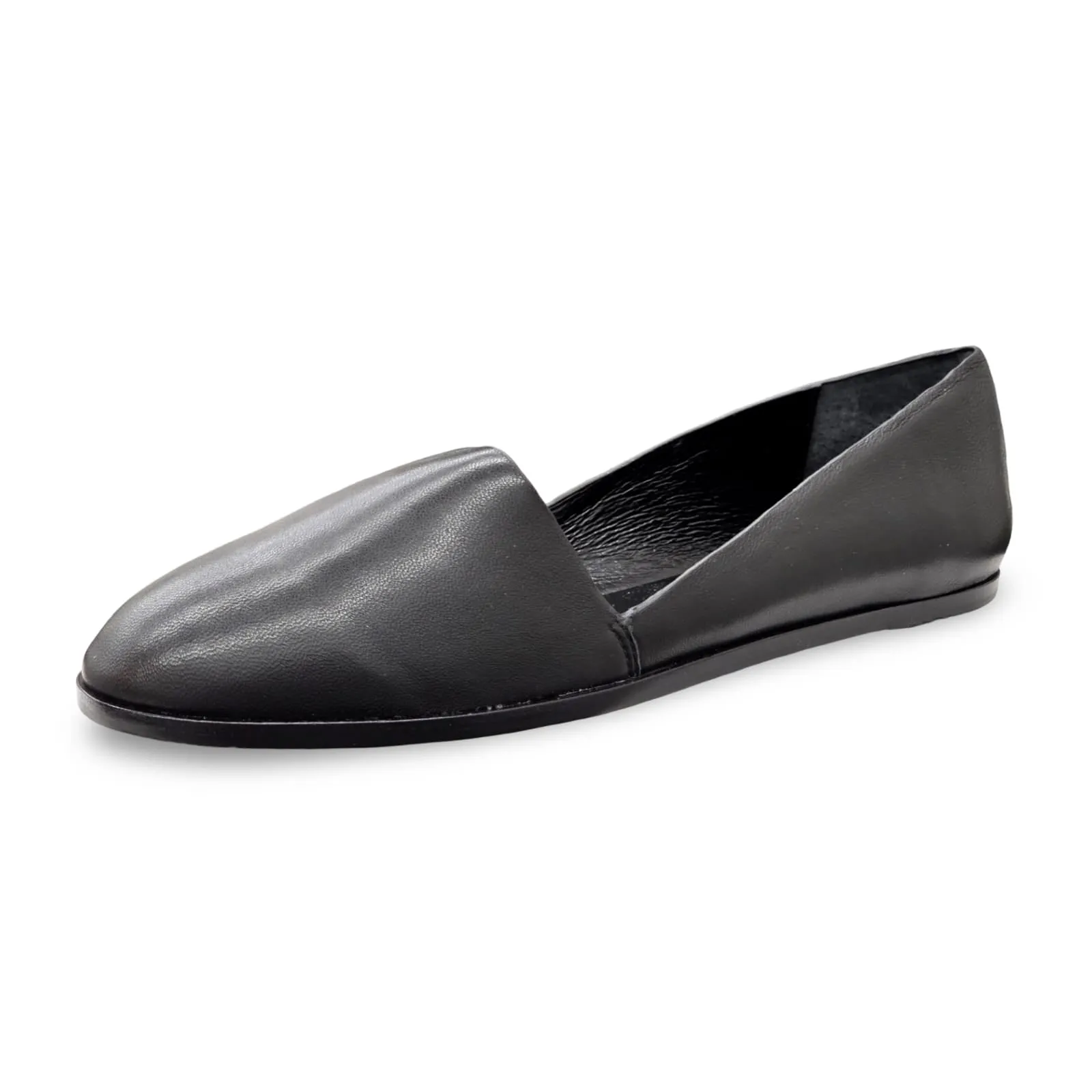 Leather Shoes Toe Fiji Dual-purpose Sleek On Saint & Fashion Rounded Flat Libertine Black Slip
