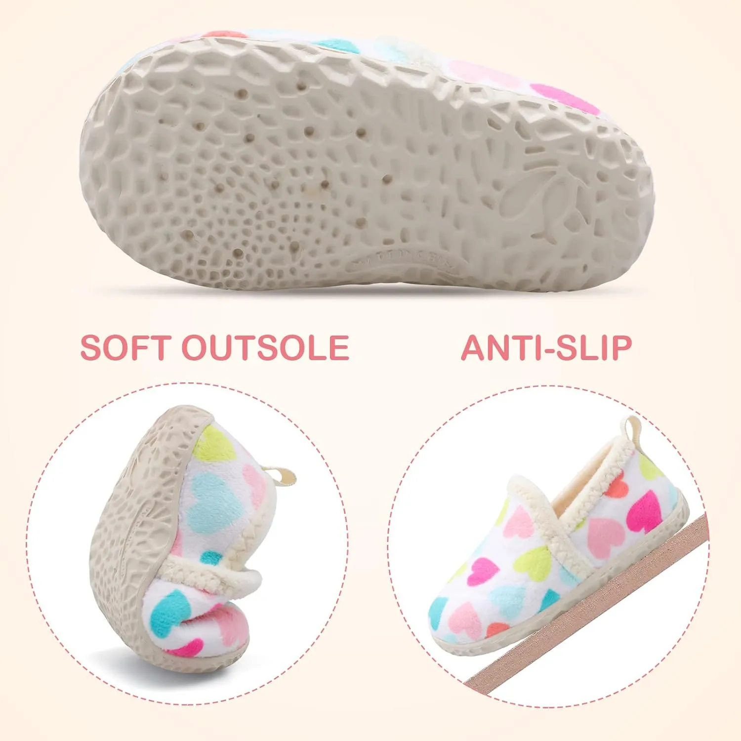 Lefflow Toddler Slippers Boys Girls House Shoes Slip on Baby Sock Shoes Lightweight Outdoor Walking Shoes