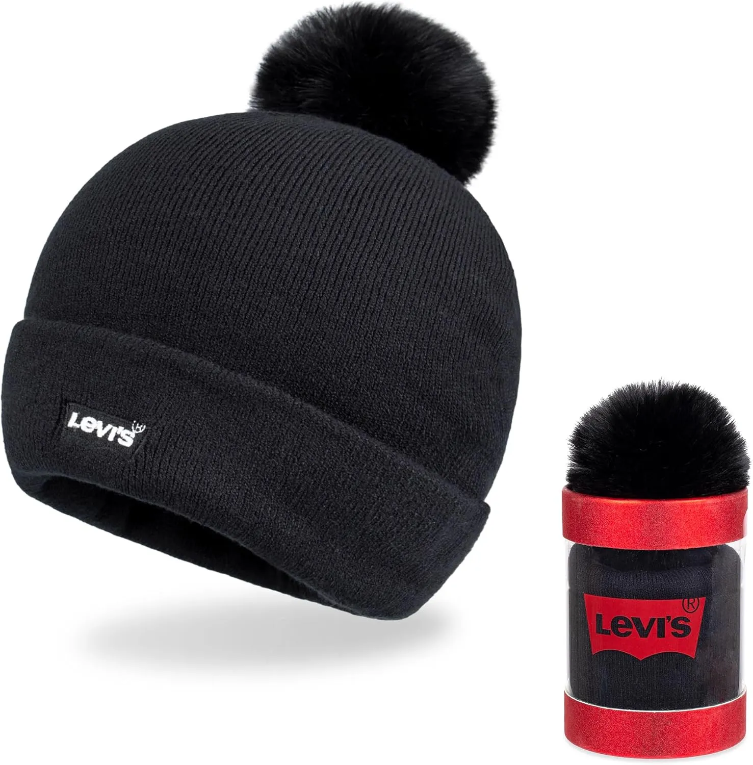 Levi's Women's Cuffed Beanie with Pom