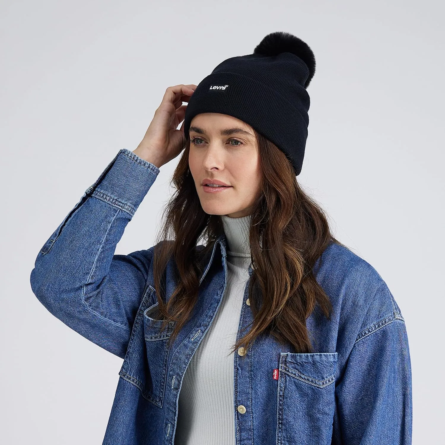Levi's Women's Cuffed Beanie with Pom