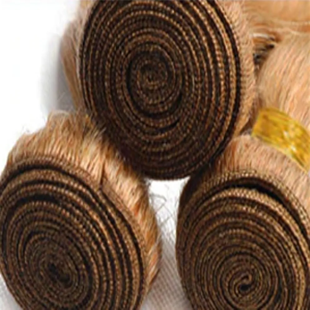 Light Brown Bundles Color 30 Straight Human Hair Bundles 24 26 28 inch Brazilian Virgin Remy Hair Extensions Brown Straight Bundle Double Weft Color 30 Human Hair