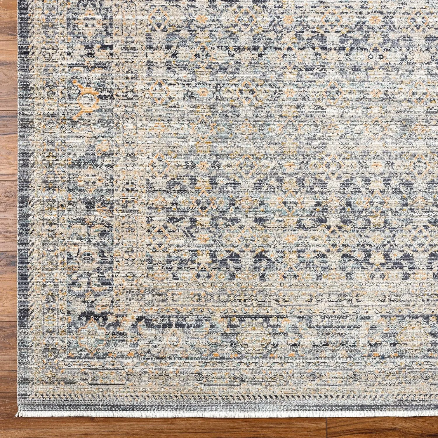 Livabliss x Becki Owens Margaret Vintage Washable Outdoor Runner Area Rug, 2'7" x 7'3", Gray/Charcoal, (7' and under)