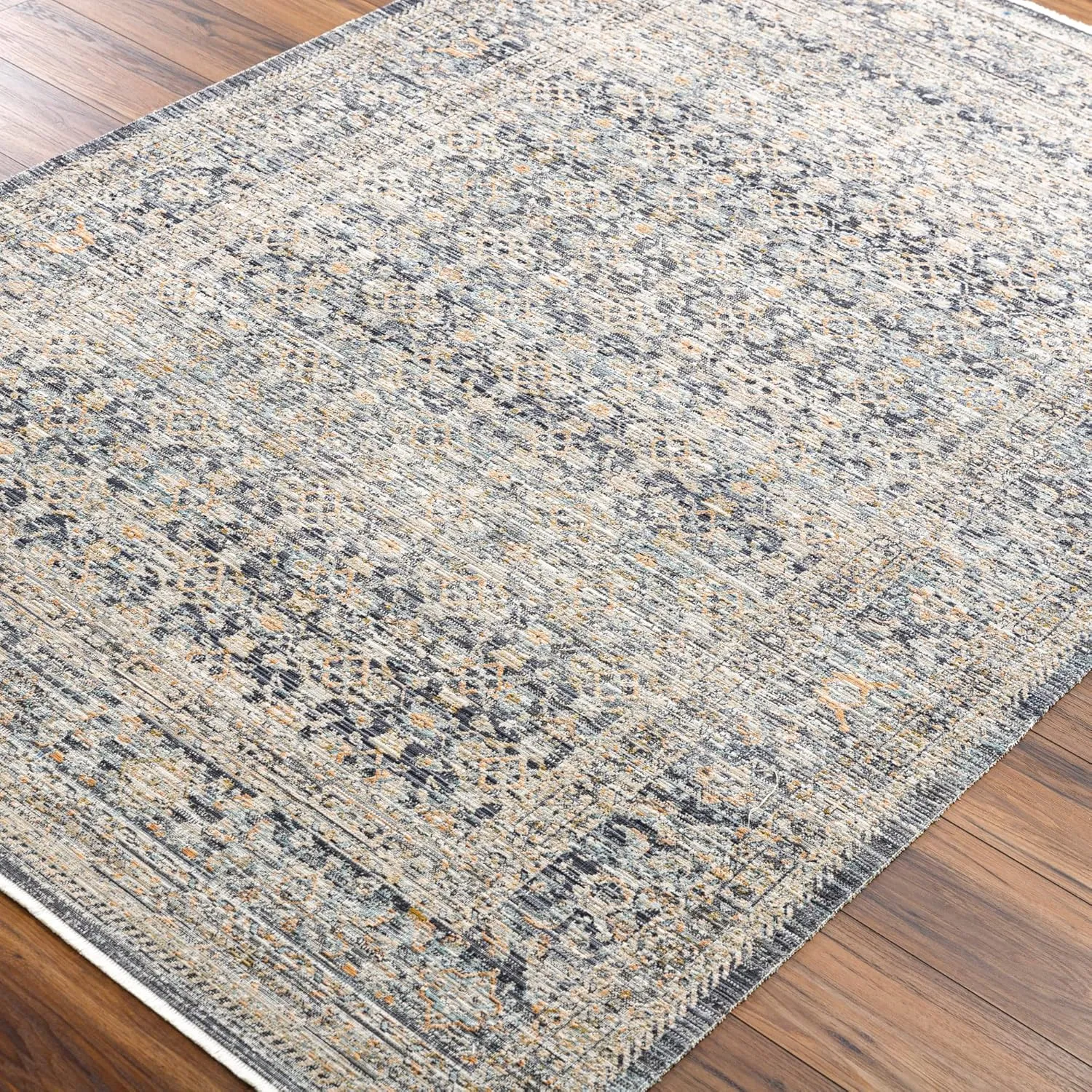 Livabliss x Becki Owens Margaret Vintage Washable Outdoor Runner Area Rug, 2'7" x 7'3", Gray/Charcoal, (7' and under)