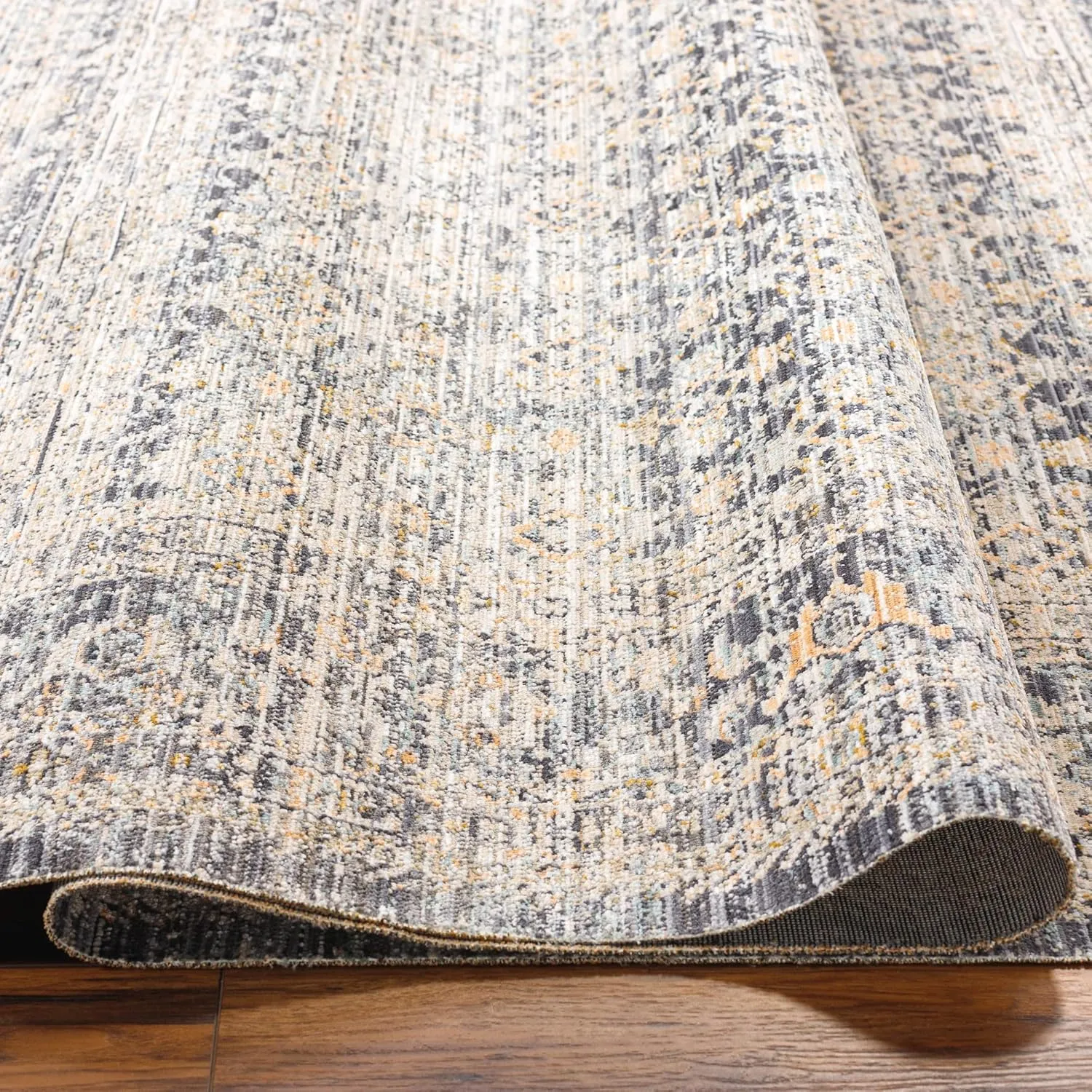 Livabliss x Becki Owens Margaret Vintage Washable Outdoor Runner Area Rug, 2'7" x 7'3", Gray/Charcoal, (7' and under)