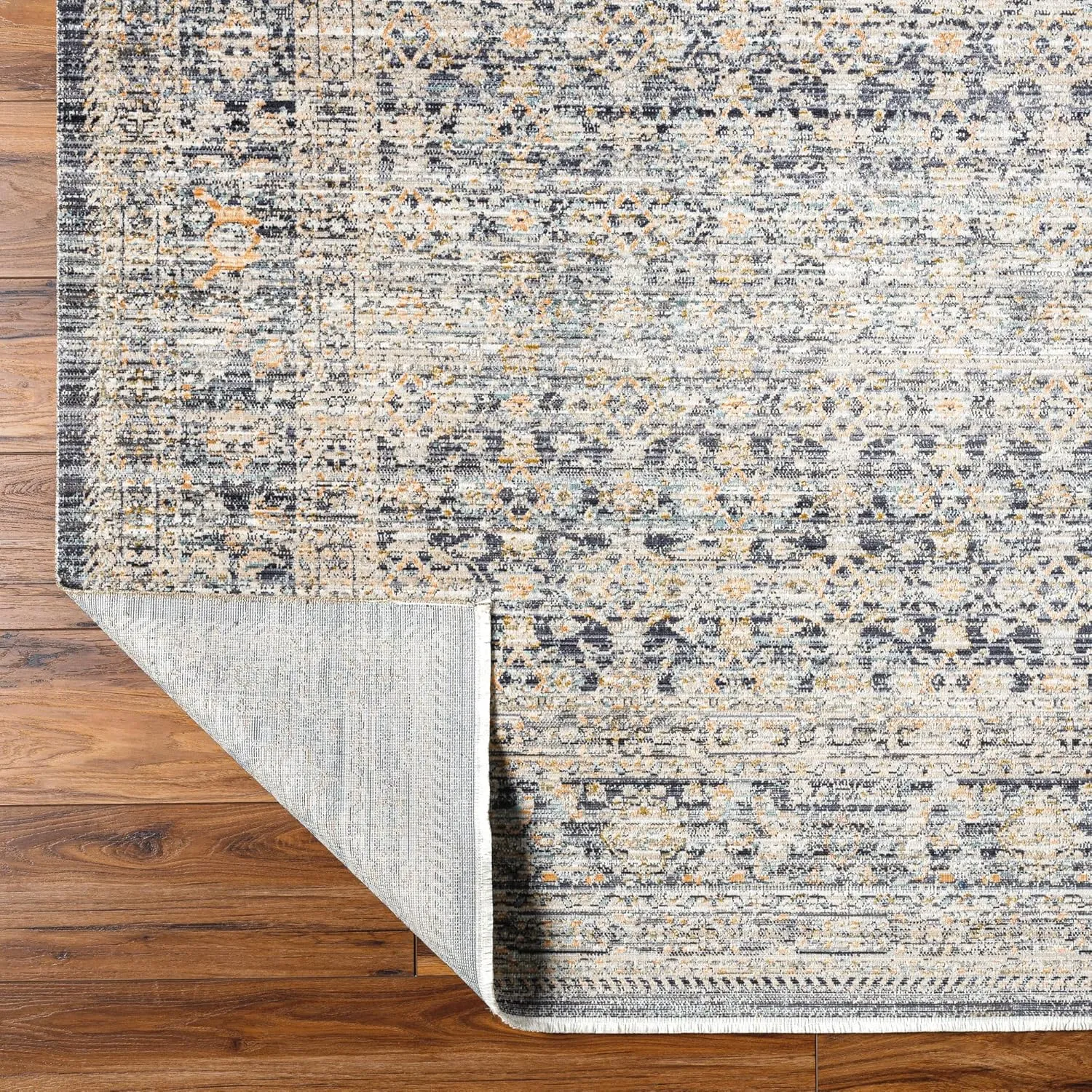Livabliss x Becki Owens Margaret Vintage Washable Outdoor Runner Area Rug, 2'7" x 7'3", Gray/Charcoal, (7' and under)