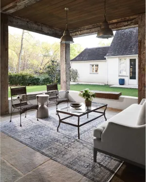 Livabliss x Becki Owens Margaret Vintage Washable Outdoor Runner Area Rug, 2'7" x 7'3", Gray/Charcoal, (7' and under)