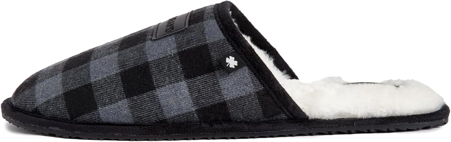 Lucky Brand Men's Plaid Clog Slippers with Memory Foam – Cozy, Stylish Comfort for Every Step