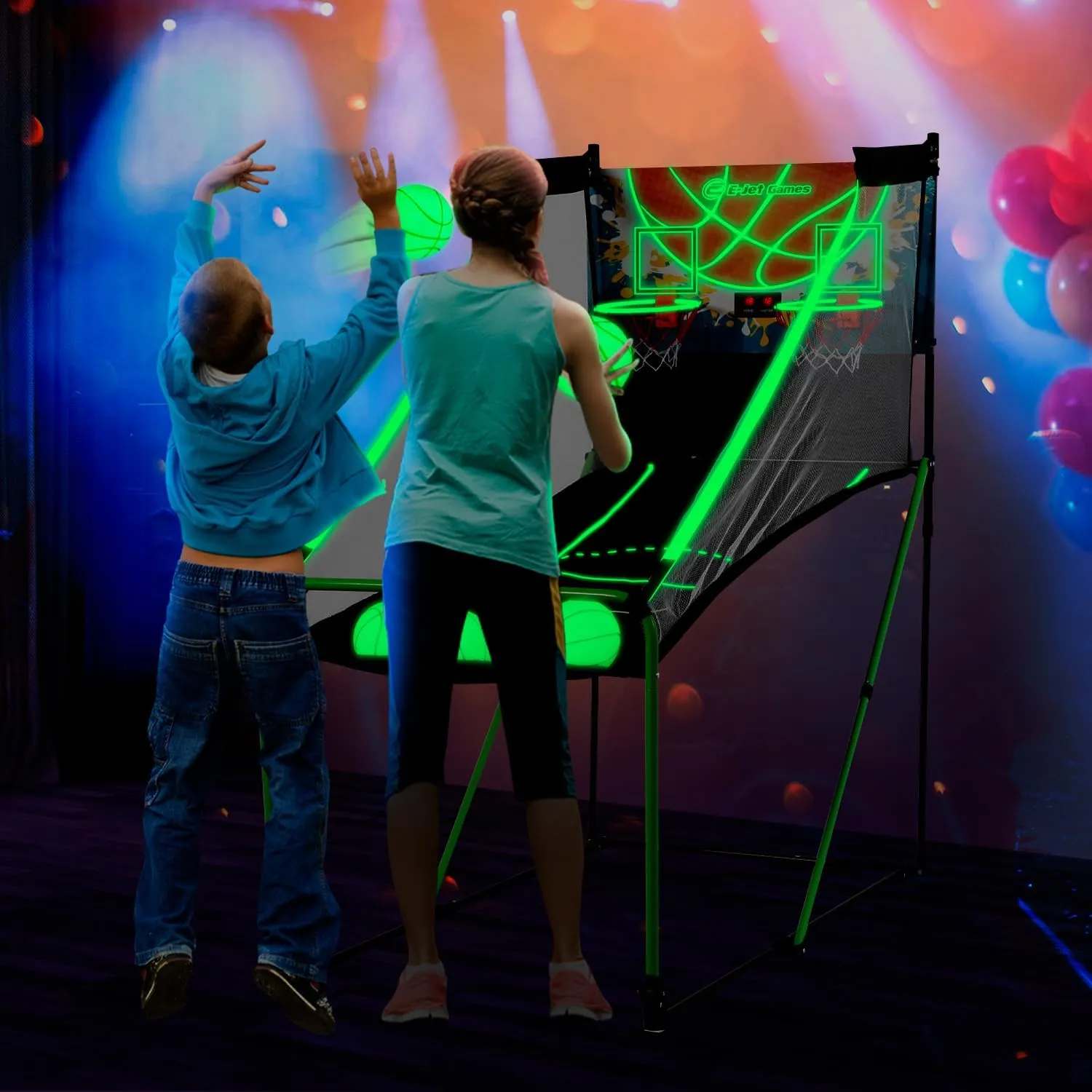 Luminous Light Up Arcade Basketball Game, Basketball Gifts | Glow in The Dark Basketbll Hoop, Foldable