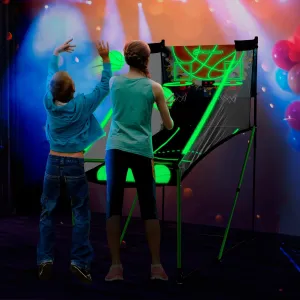 Luminous Light Up Arcade Basketball Game, Basketball Gifts | Glow in The Dark Basketbll Hoop, Foldable
