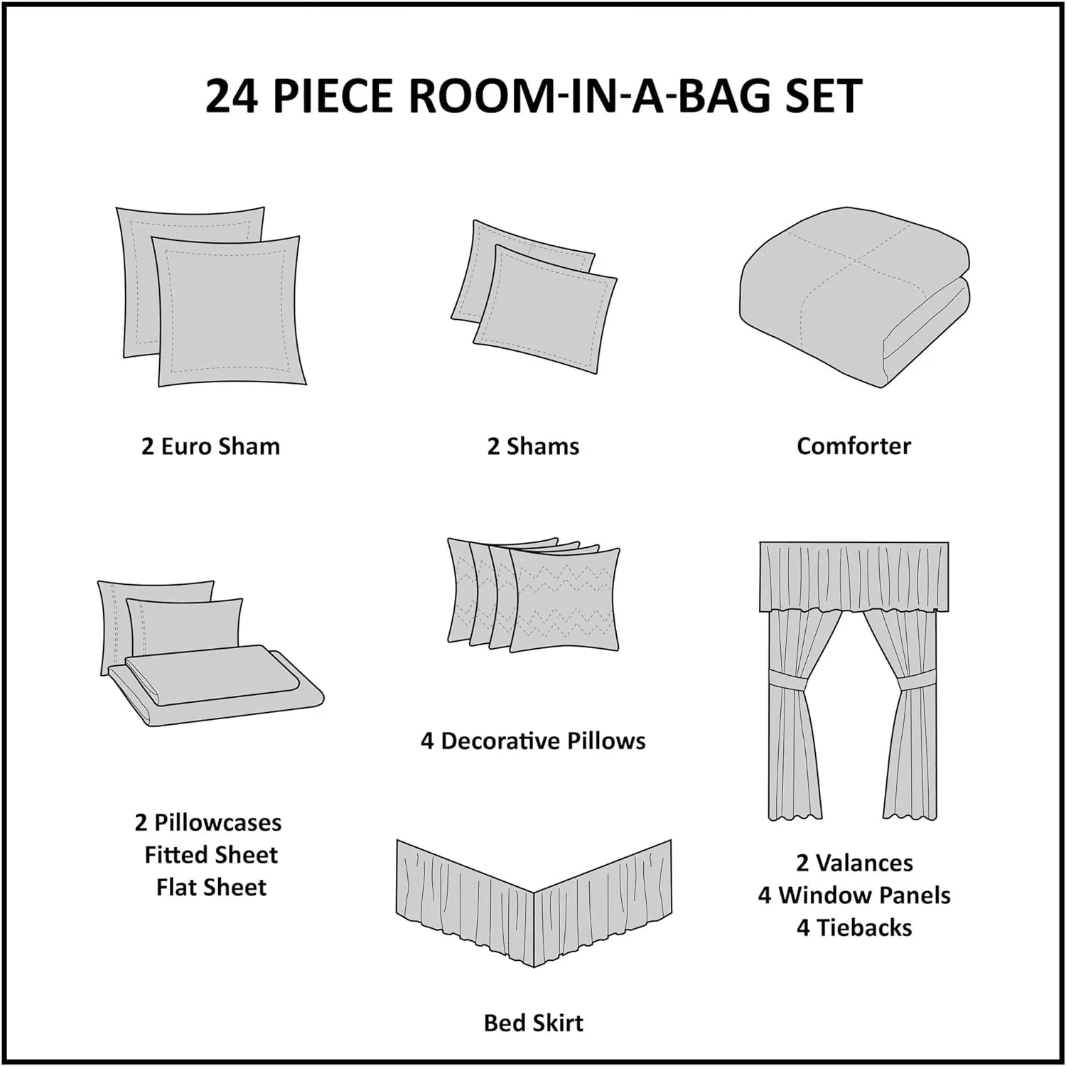 Madison Park Essentials Brystol 24 Piece Room in a Bag Faux Silk Comforter Jacquard Paisley Design Matching Curtains Down Alternative Hypoallergenic All Season Bedding-Set, King (104 in x 92 in), Teal