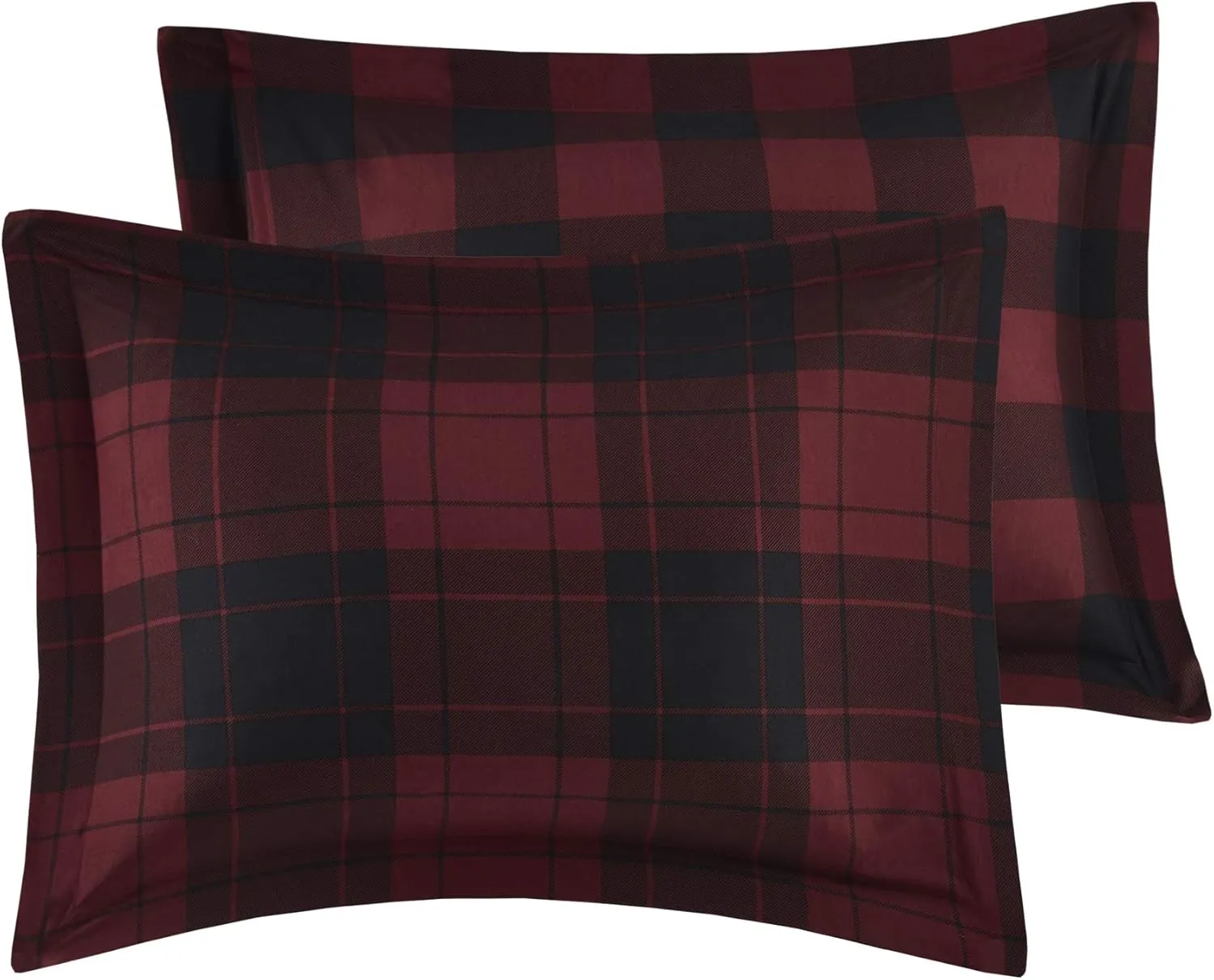 Madison Park Essentials Cozy Bed in A Bag - Reversible Comforter with Complete Sheet Set, Casual Plaid Cabin Design, All Season Cover, Decorative Pillow, Everest Plaid Red King(104"x92") 8 Piece