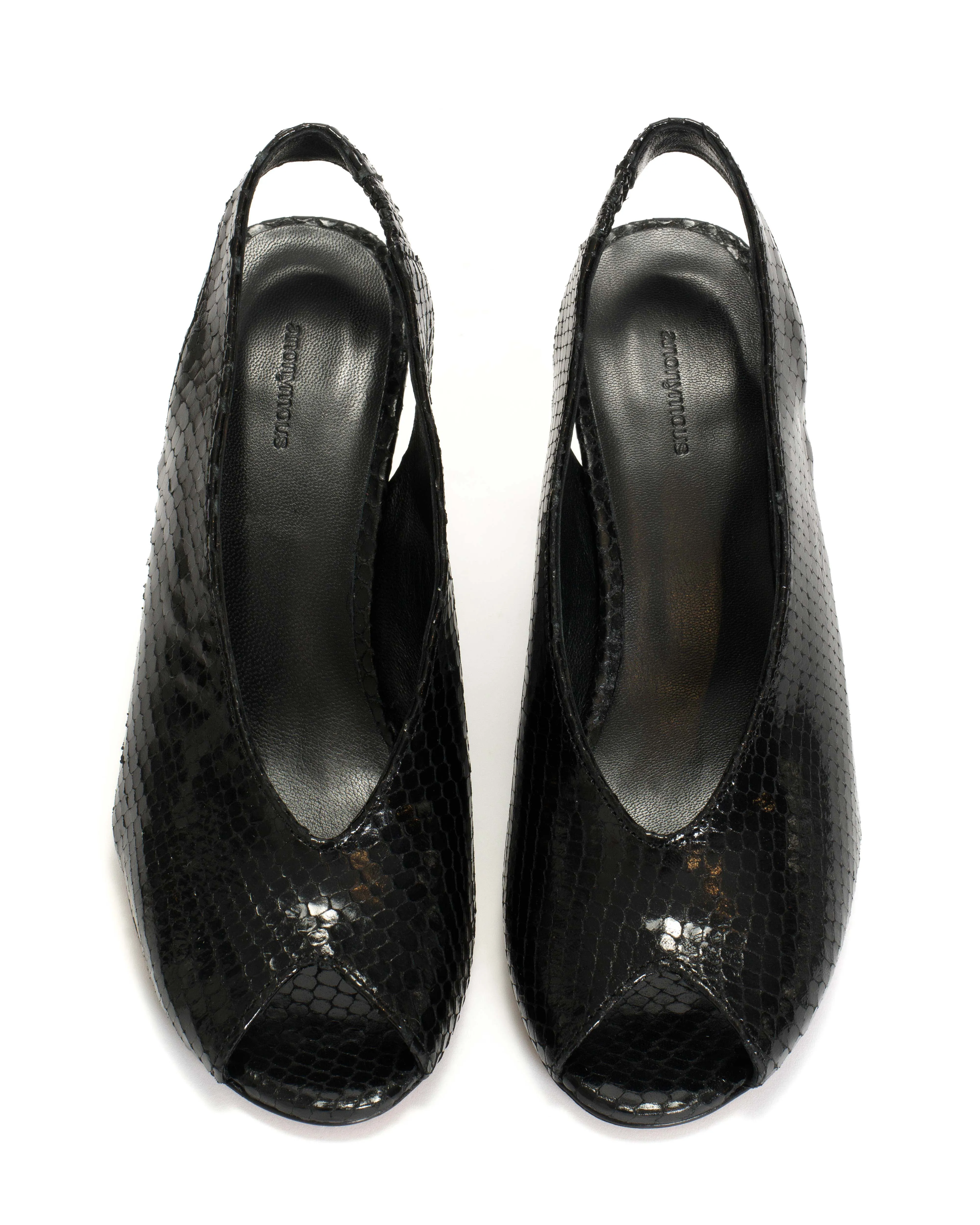 Maia Snake metallic calf Black
