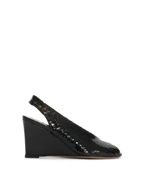 Maia Snake metallic calf Black