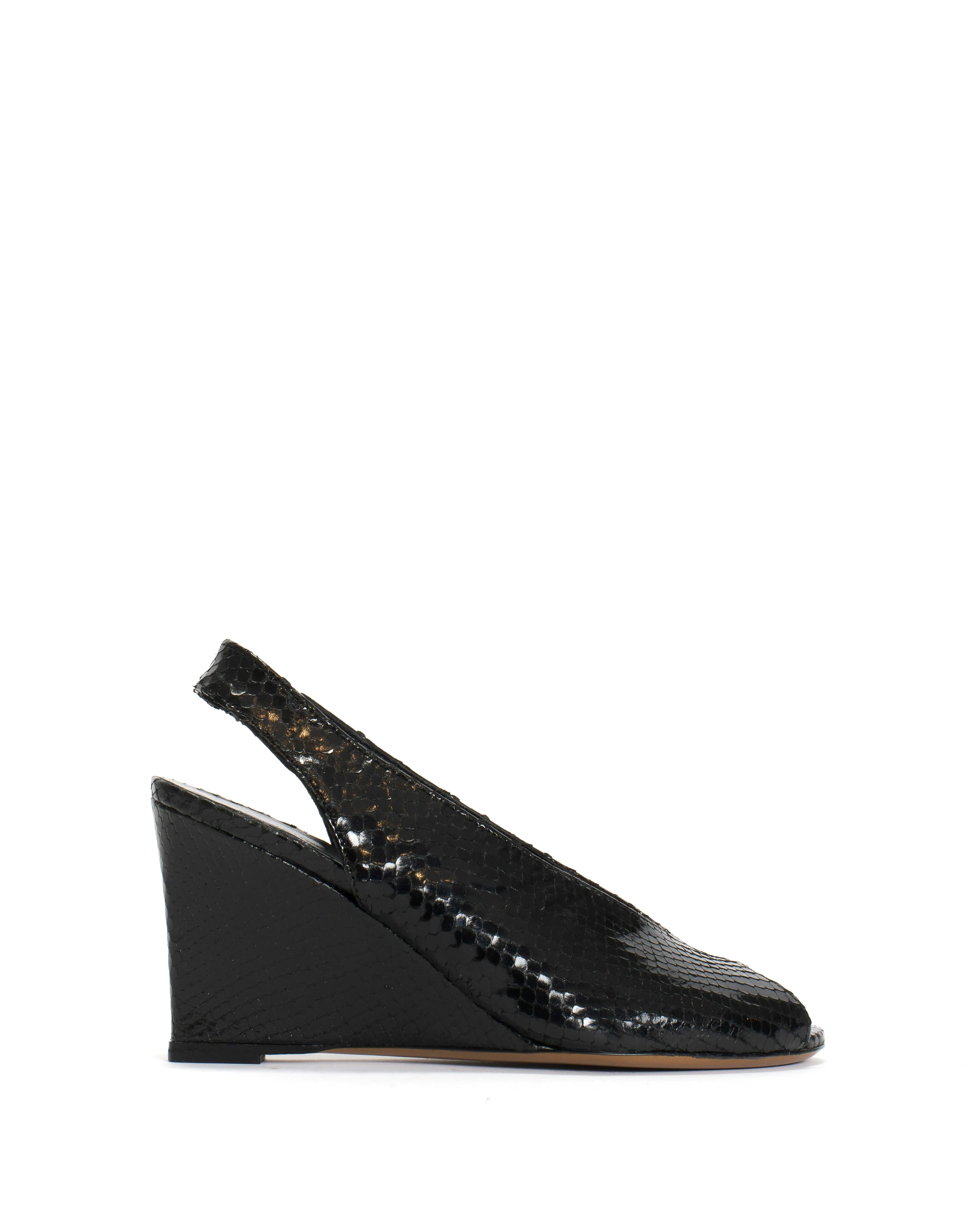 Maia Snake metallic calf Black