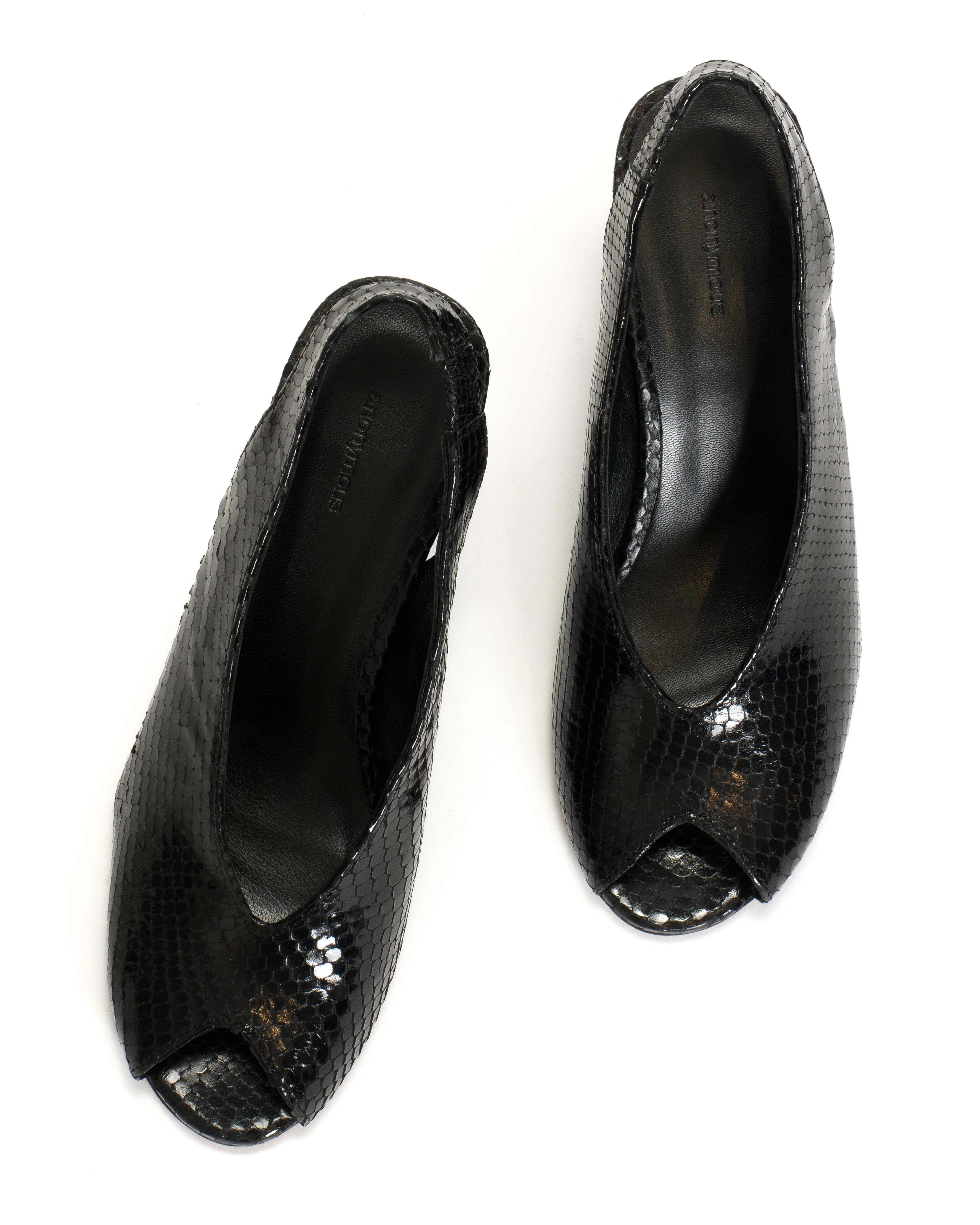 Maia Snake metallic calf Black